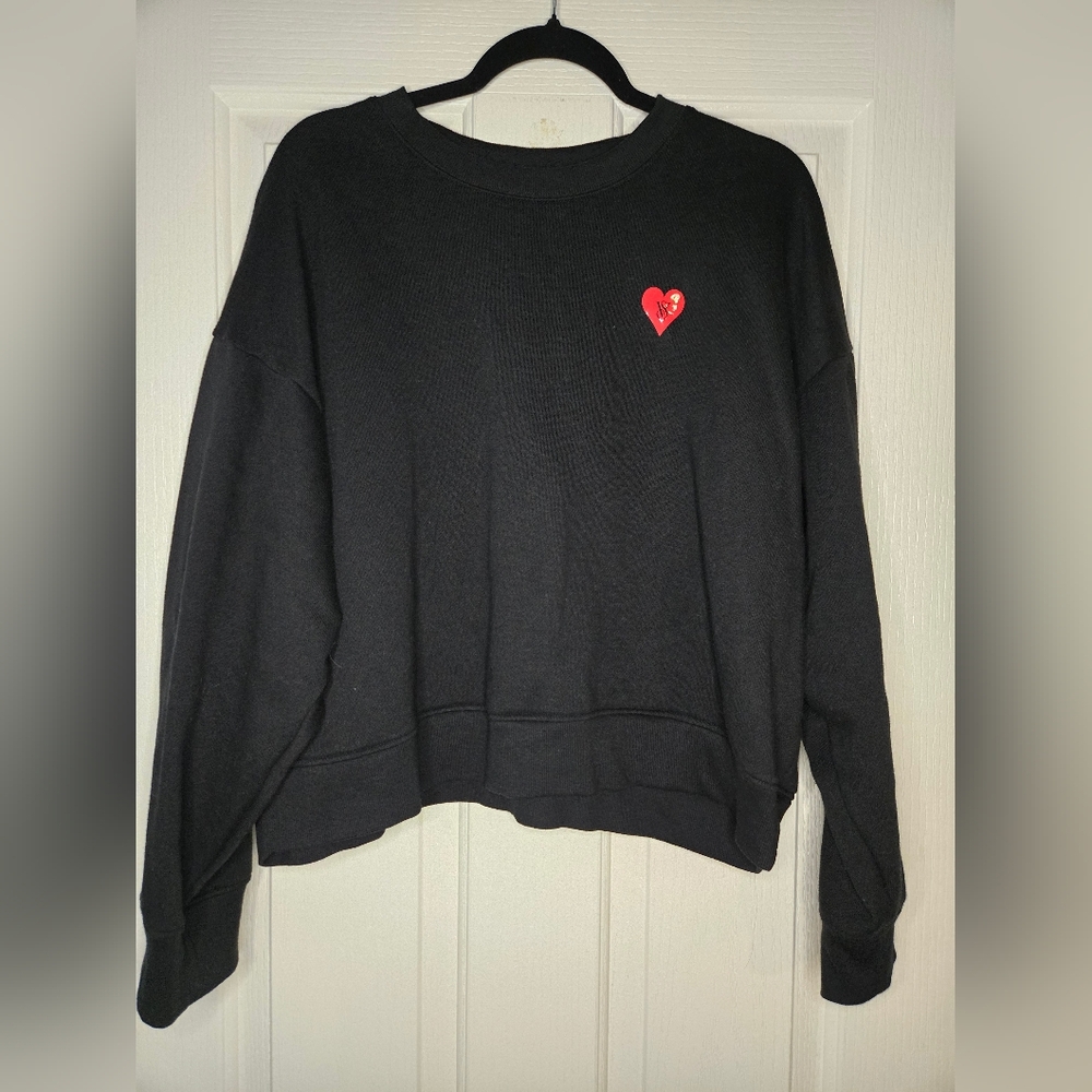 Black Sweater with Heart Design